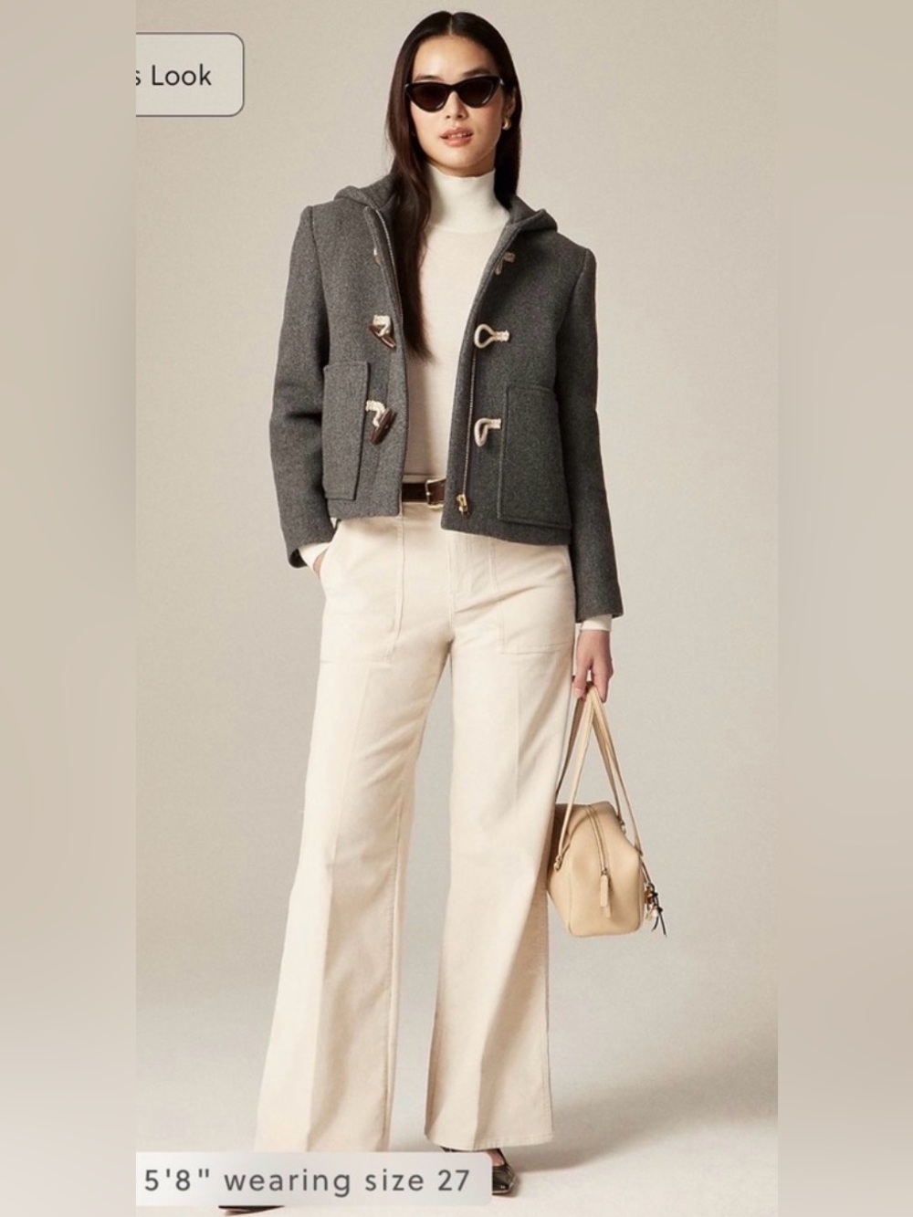 J.Crew Camp-pocket wide-leg pant in stretch corduroy in pale bone - Picture 5 of 13